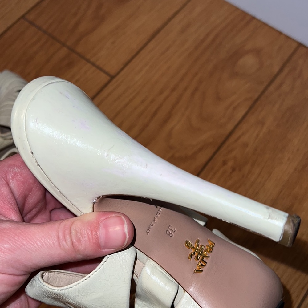 Prada Cream leather 5” heels - Picture 8 of 11